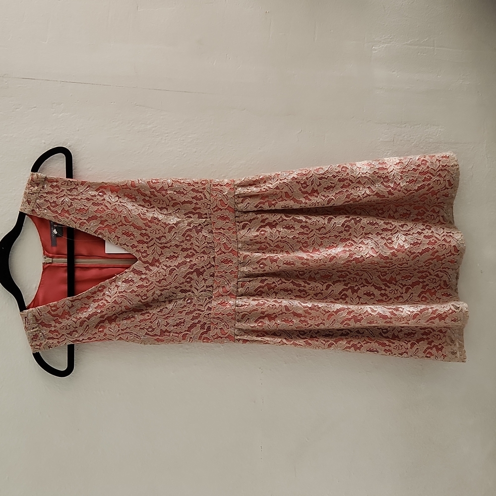 Beautiful coral and cream dress